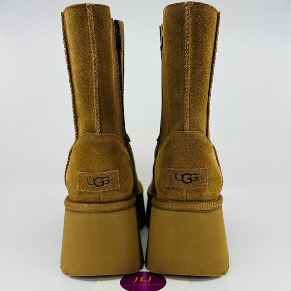 UGG Women's Classic Twin Seam New Heights Chestnut Suede Boots 1158313 Size 7 - Picture 6 of 12